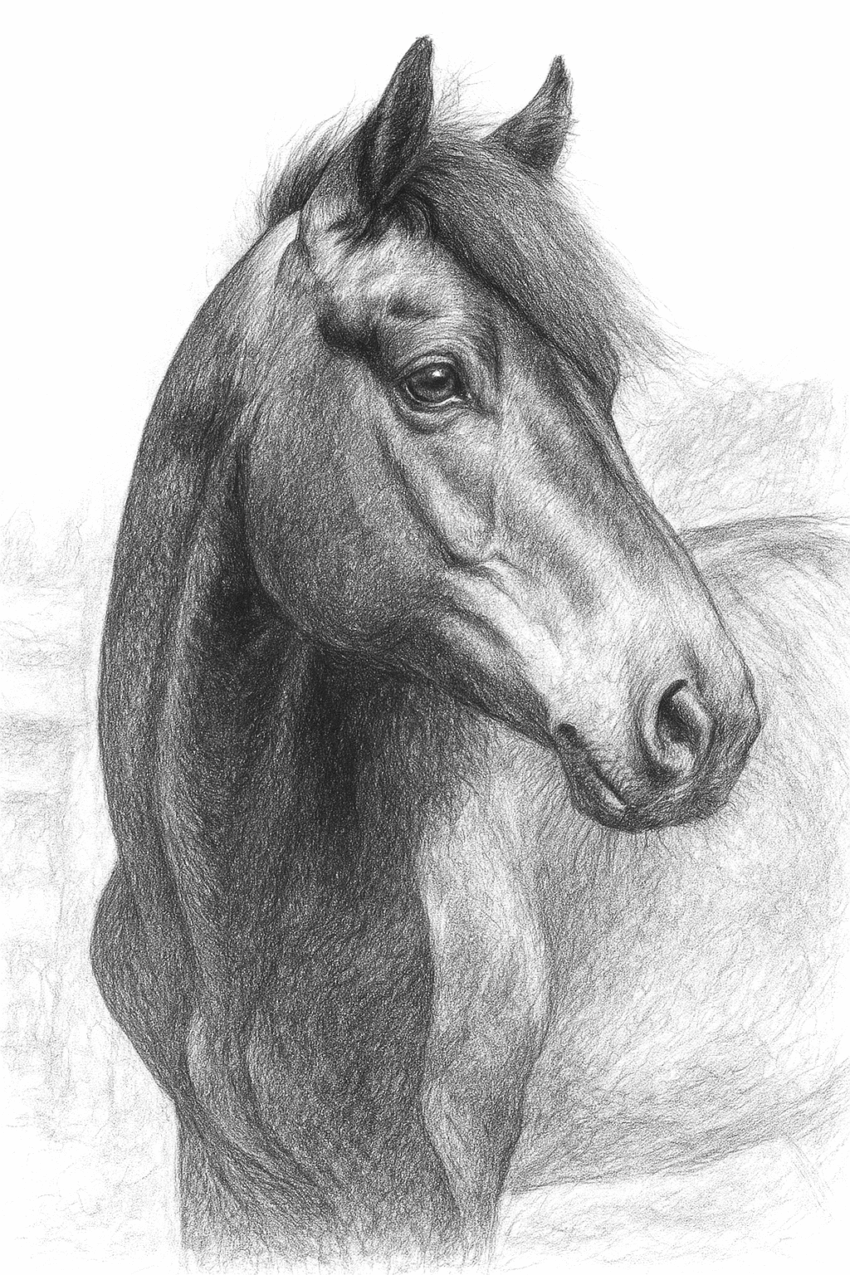 graphite drawing of baby seven
