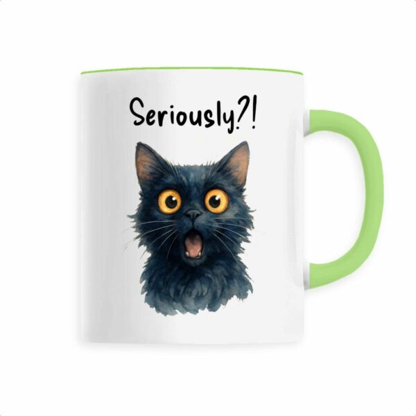 Keramik-Becher with Watercolor Surprised Cat Design