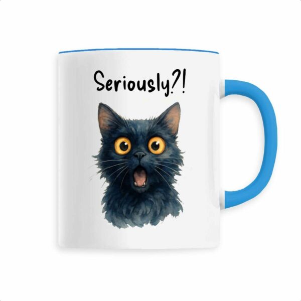 Keramik-Becher with Watercolor Surprised Cat Design