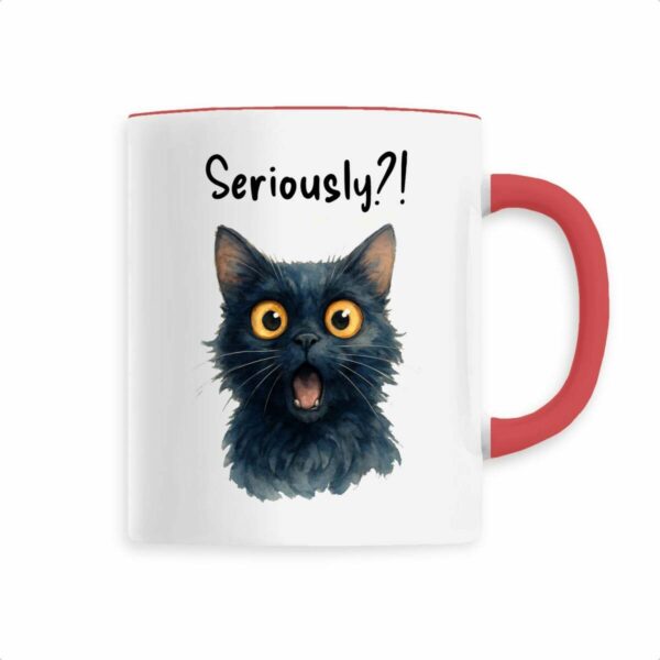 Keramik-Becher with Watercolor Surprised Cat Design