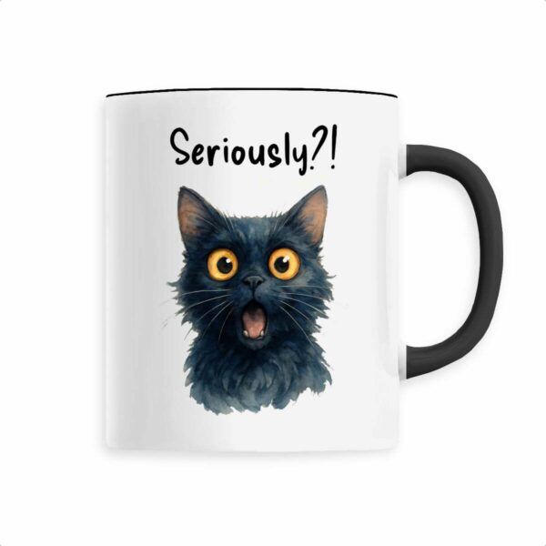 Keramik-Becher with Watercolor Surprised Cat Design