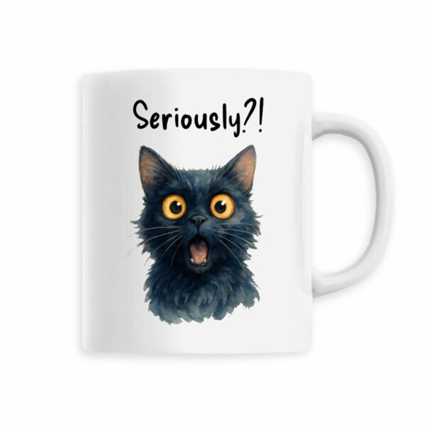 Keramik-Becher with Watercolor Surprised Cat Design