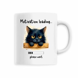 Keramik-Becher: Motivation Loading Cat Illustration